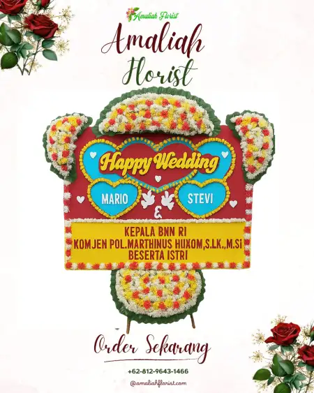 Papan Bunga Pernikahan Blotongan